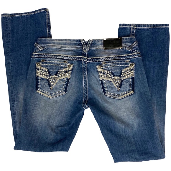 Vigoss Denim - VIGOSS Women's Medium Wash with Dublin Pockets Slim Boot Cut Jean Size 29